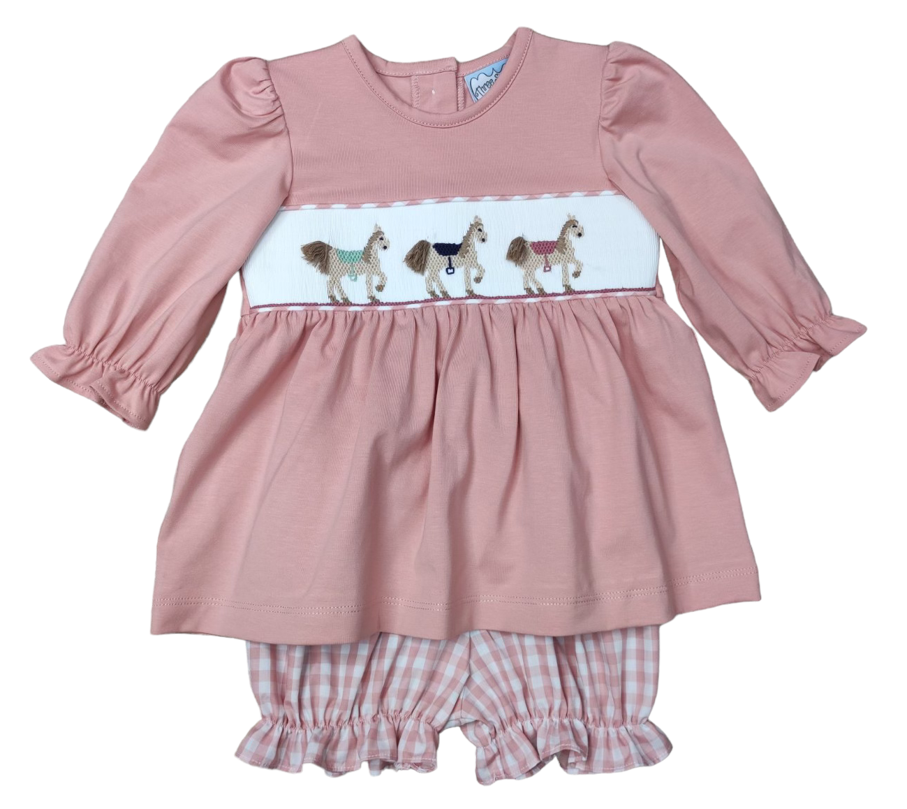 Horse Smocked Bloomer Set