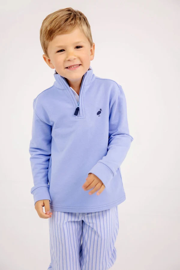Sheffield Pants Park City Periwinkle Ticking Stripe with Nantucket Navy Stork