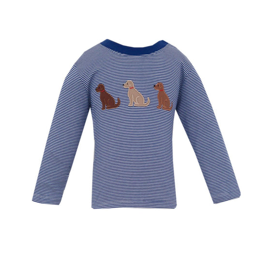 Labrador Boy’s Navy Blue Knit Stripe Long Sleeve Tshirt