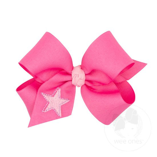 Medium Grosgrain Hairbow With Trendy Star & Knot Wrap