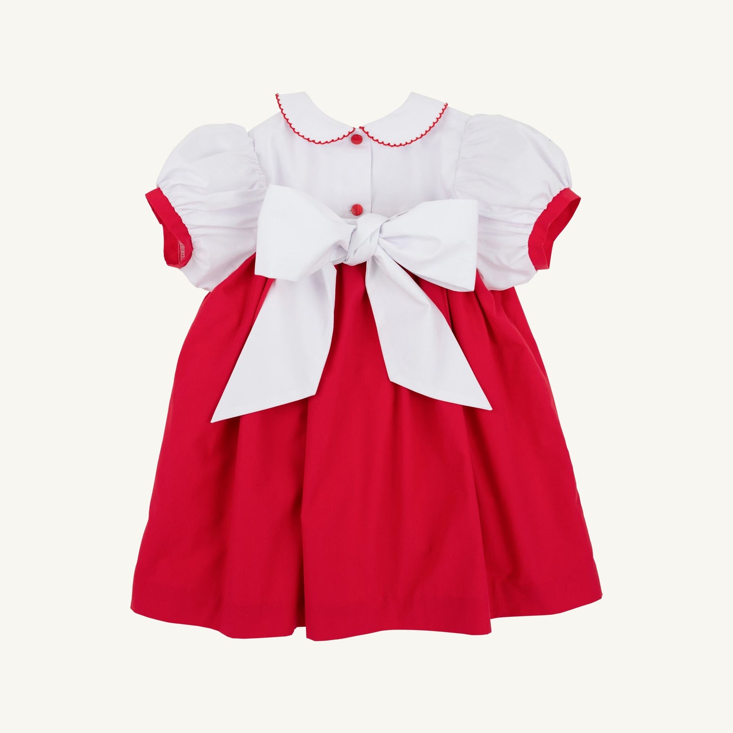 Mary Dal Dress Broadcloth Worth Avenue White Richmond Red Christmas Tree