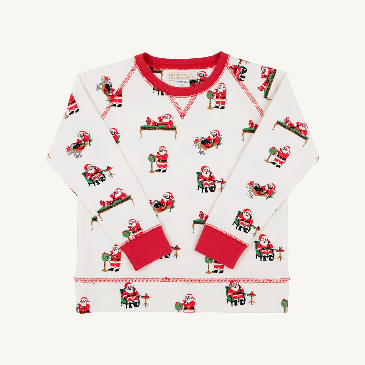 Cassidy Comfy Crewneck Boys Fit Serious Santa Business Richmond Red