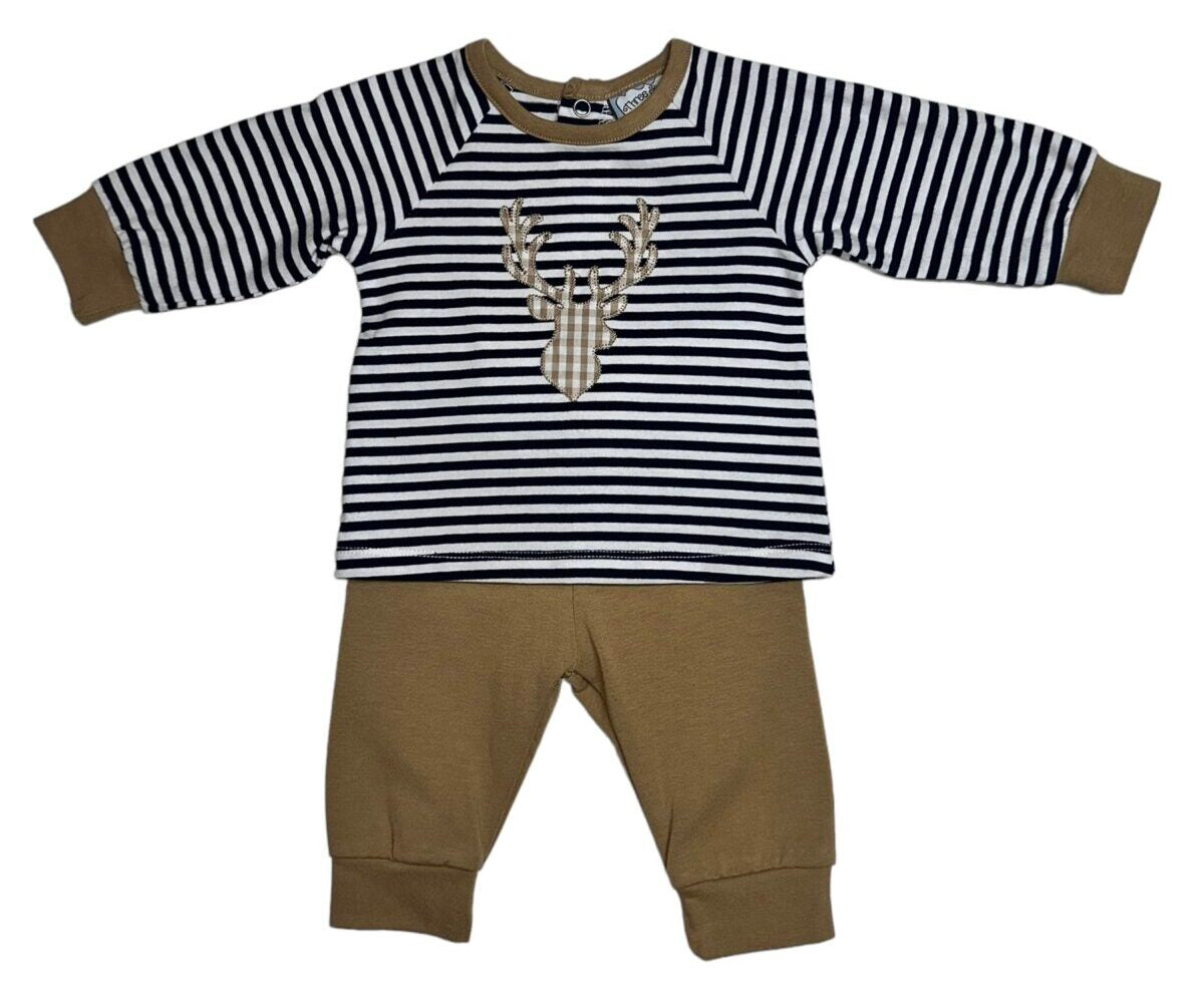 Deer Applique Boys Romper