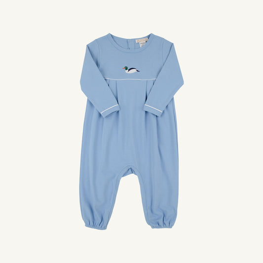 Long Sleeve Bradford Romper Sarasota Sky Worth Ave White Duck