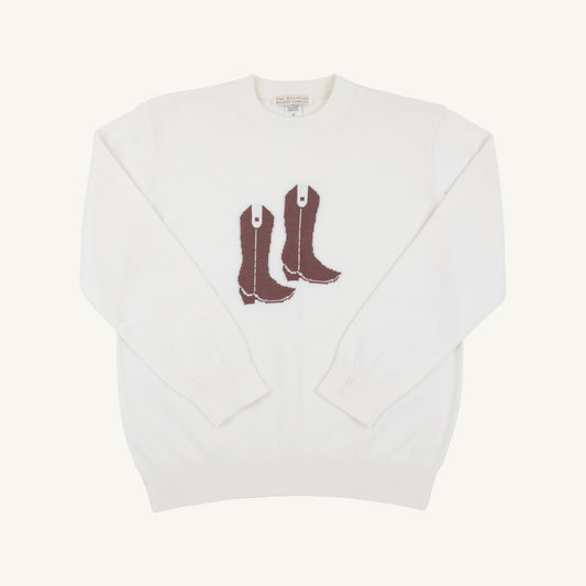 Isaac’s Intarsia Sweater Palmetto Pearl Cowboy Boot