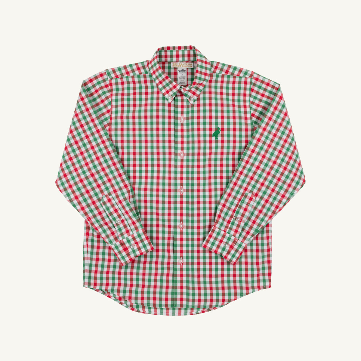 Deans List Dress Shirt Richmond Red and Kiawah Kelly Green Gingham Kiawah Kelly Green