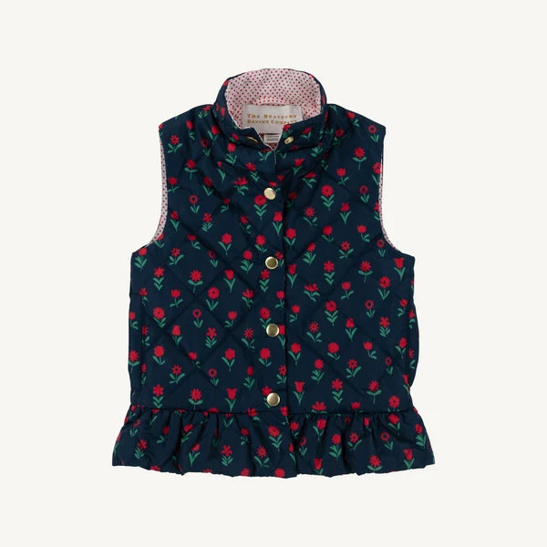 Vaughn Vest Prescott Farm Flowers with Richmond Red Microdot