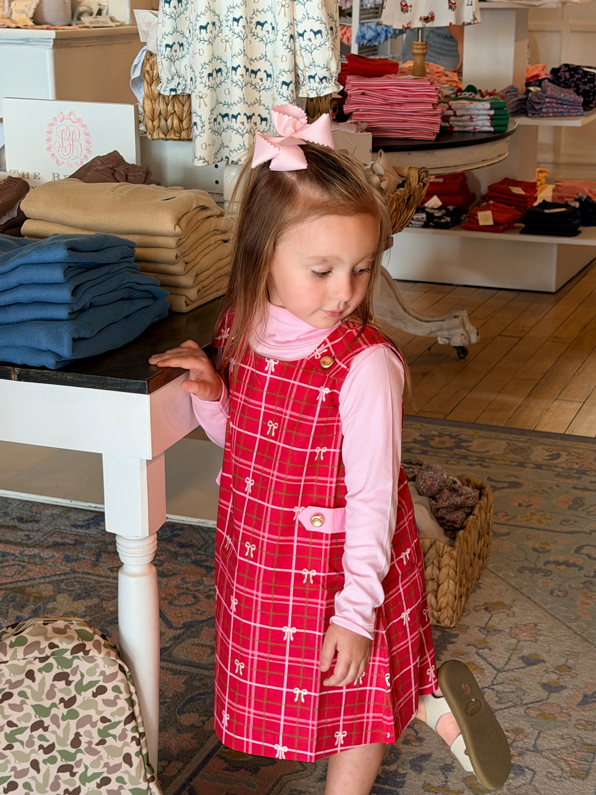 Janie Jumper Torrington Tartan with Pier Party Pink