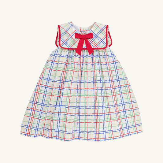 Stewart’s Square Collared Dress Wellington Windowpane Richmond Red