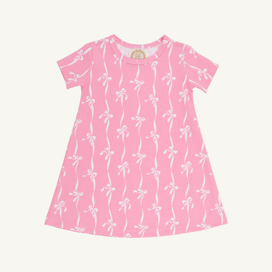 Polly Play Dress Bell Court Bows Hamptons Hot Pink