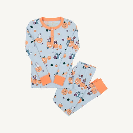 Payton Pajama Set Candy & Critters (Buckhead Blue) with Seashore Sherbet