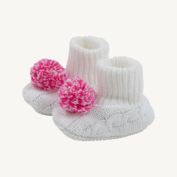 Bryer Bootie Worth Ave White/Palm Beach Pink and Hamptons Hot Pink