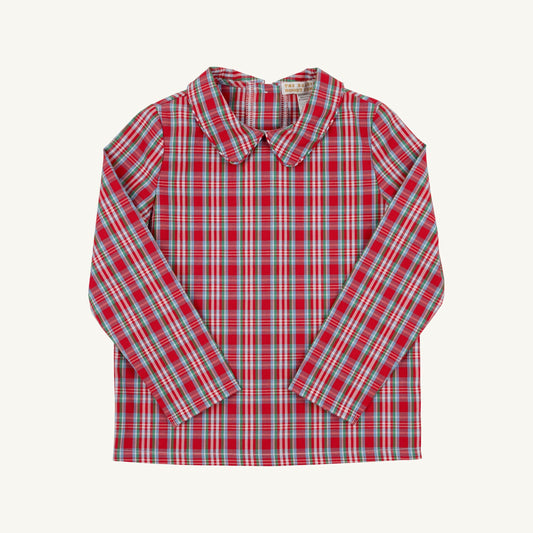 Peter Pan Collar Shirt Onesie Woven Yarn Woodspoint Plaid