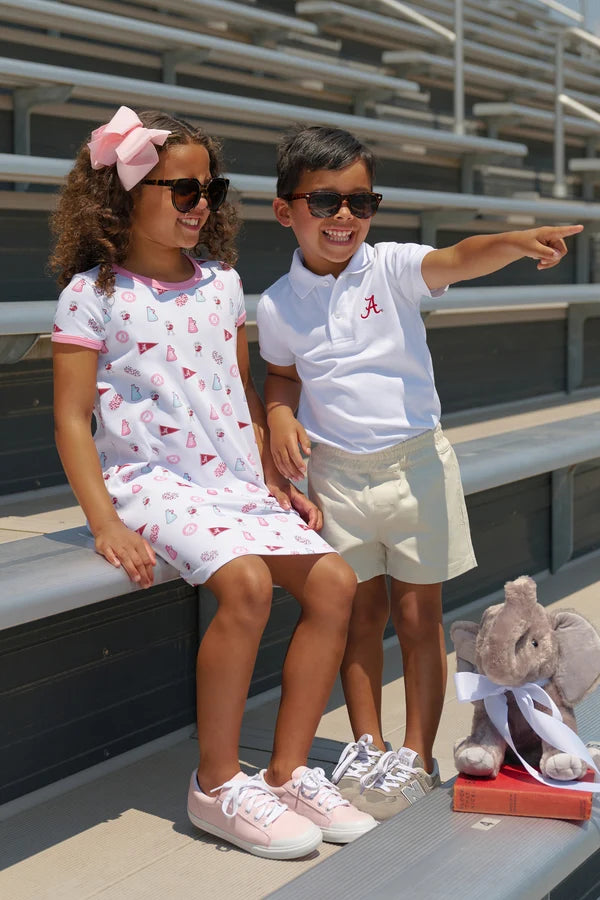 Alabama Polly Play Dress Sweet Home Honey with Hamptons Hot Pink