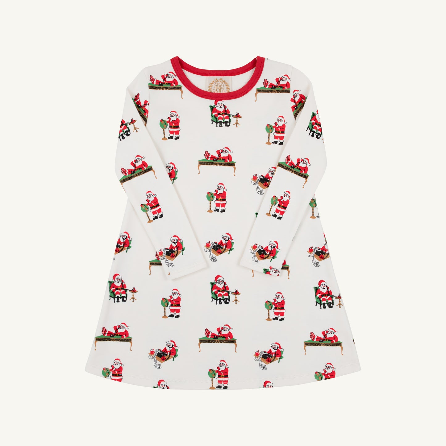 Long Sleeve Polly Play Dress Serious Santa Business