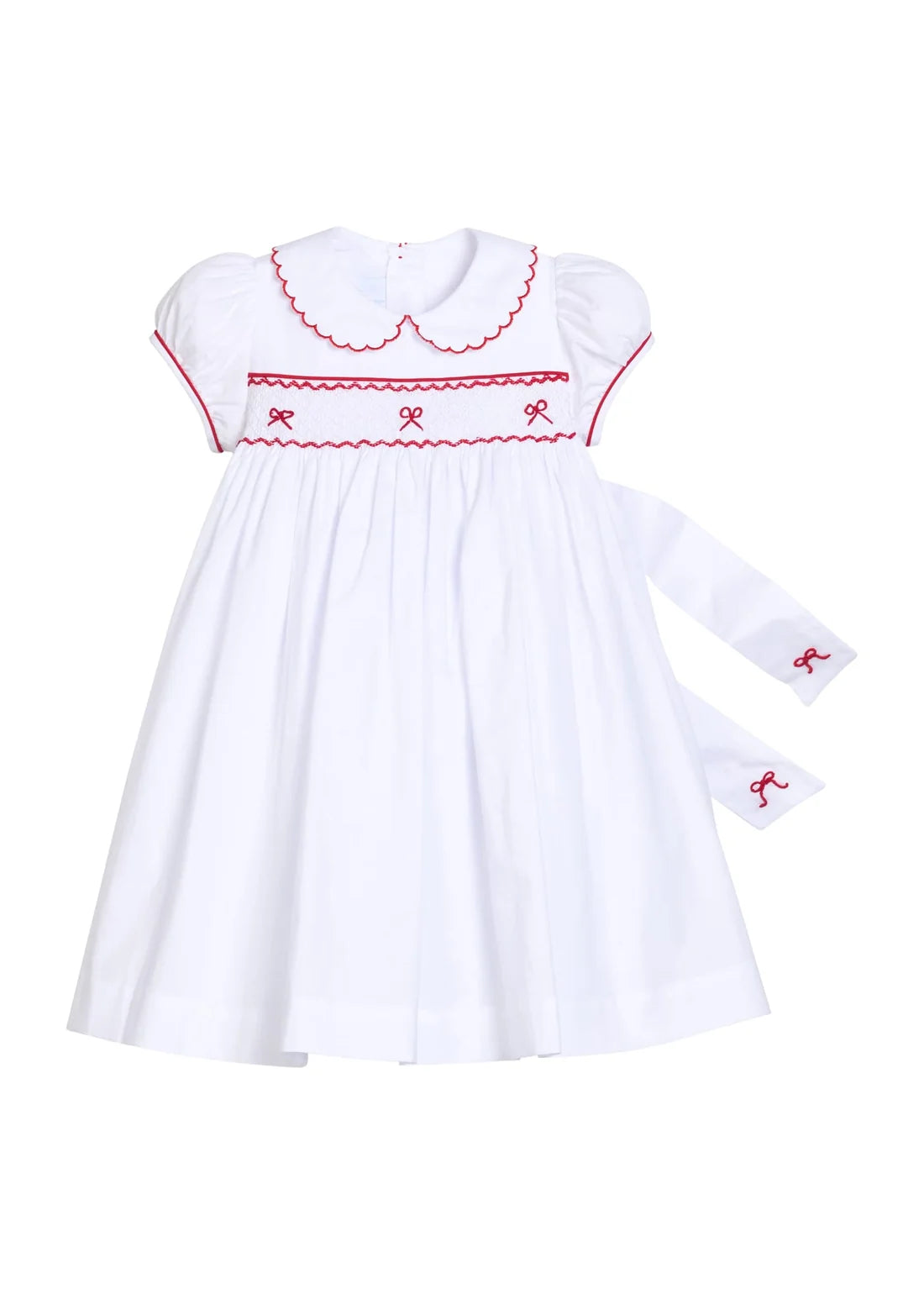 Smocked Louisa Dress - Red Bow