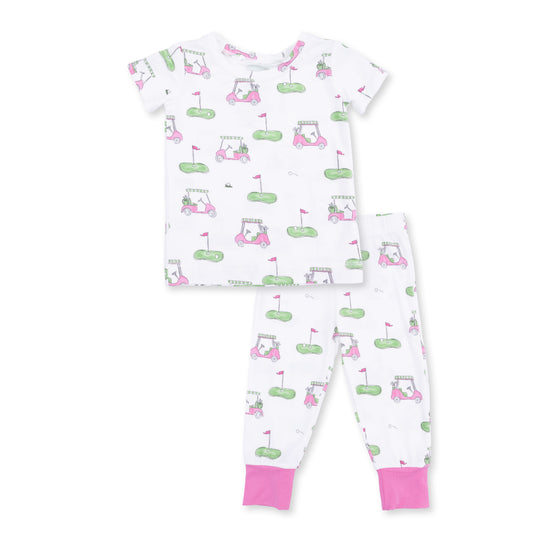 Golf Carts Pink Short Sleeve Loungewear Set