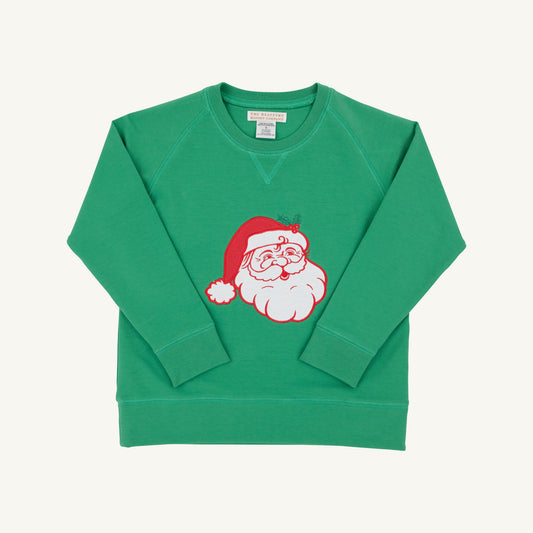 Cassidy Comfy Crewneck - Boys - French Terry Kiawah Kelly Green Santa