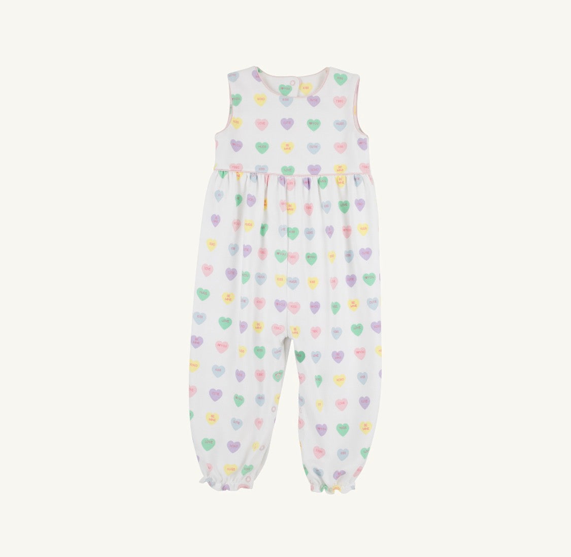 Sleeveless Rebecca Romper Pima We Heart You/Palm Beach Pink