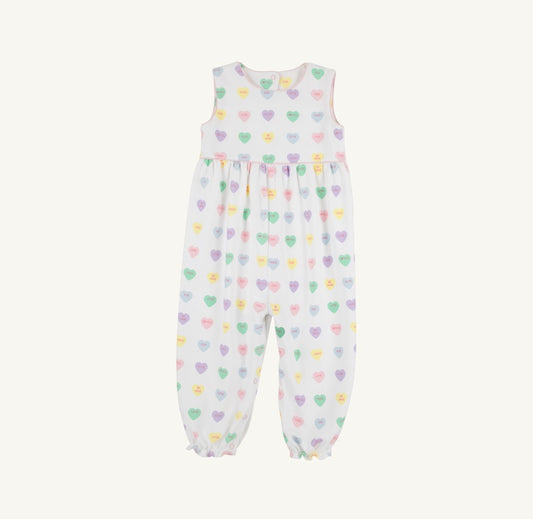 Sleeveless Rebecca Romper Pima We Heart You/Palm Beach Pink