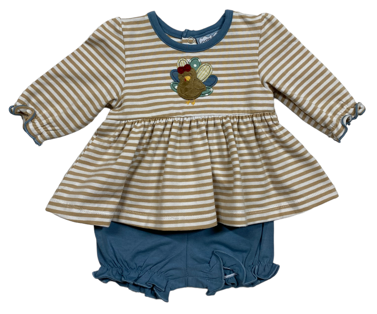 Turkey Applique Girls Bloomer Set