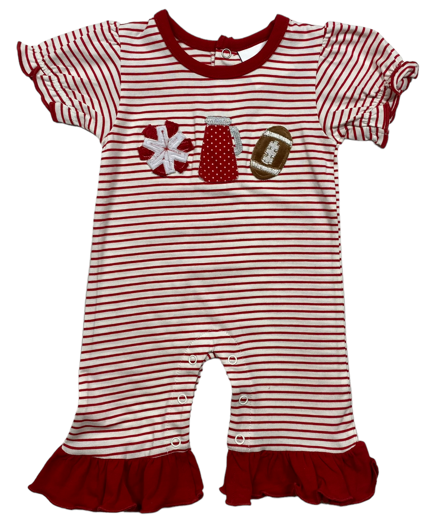 Red Football Girls Applique Legging Set