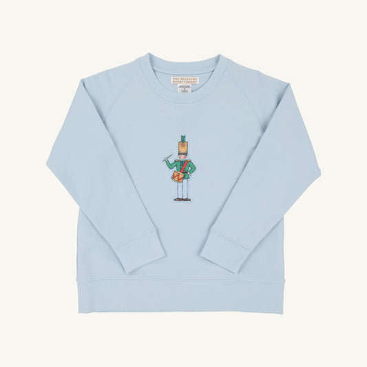 Cassidy Comfy Crewneck Boys French Terry Buckhead Blue Drummer Boy