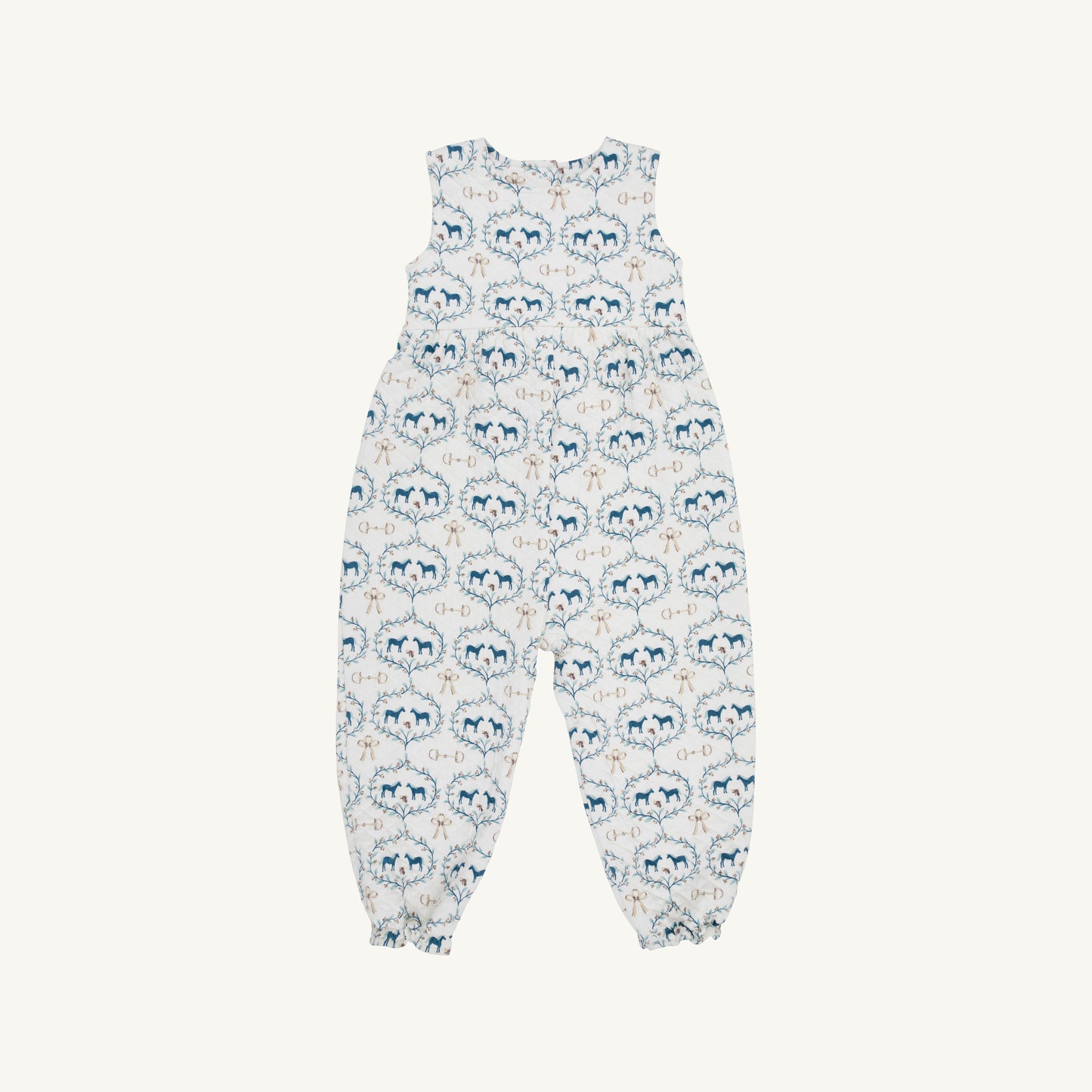 Sleeveless Rebecca Romper Quilted Horse Bits and Bows Palmetto Pearl