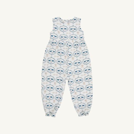 Sleeveless Rebecca Romper Quilted Horse Bits and Bows Palmetto Pearl