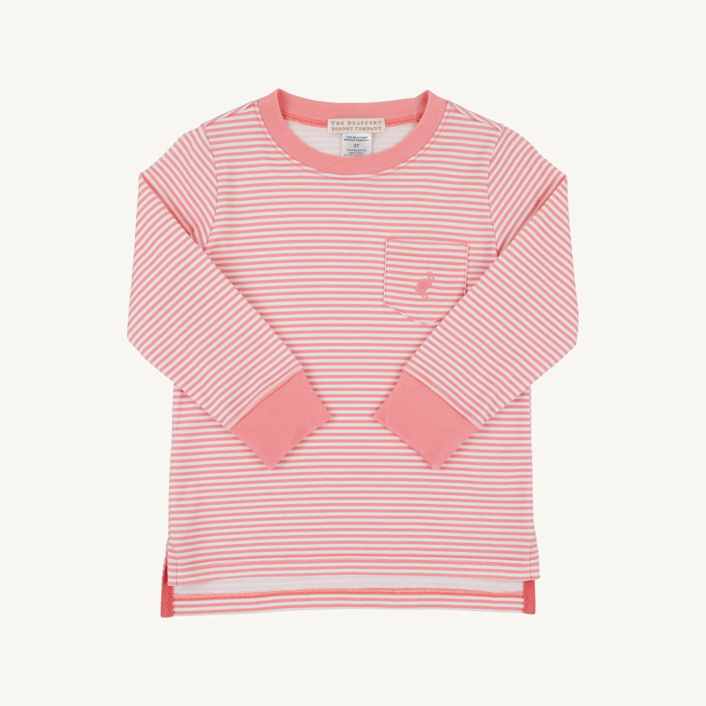 Long Sleeve Carter Crewneck Parrot Cay Coral Stripe Parrot Cay Coral