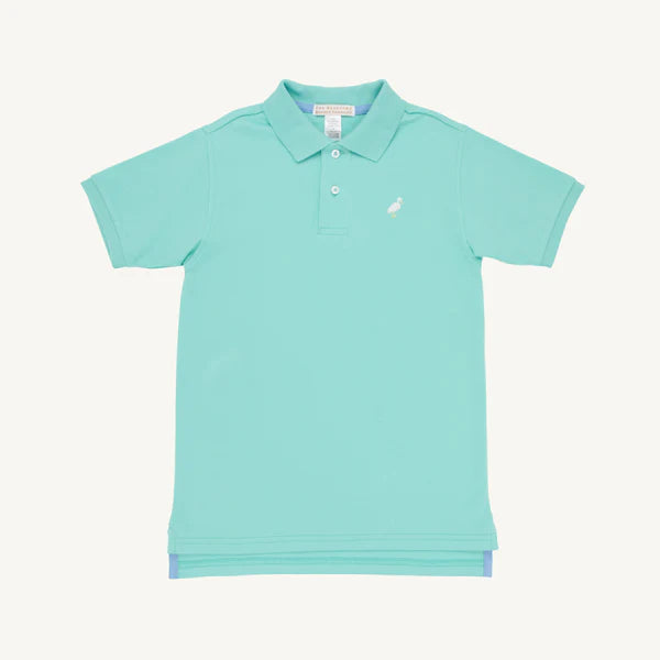 Prim & Proper Polo & Onesie Turks Teal with Multicolor Stork