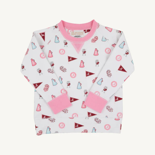 Alabama Cassidy Comfy Crewneck Sweet Home Honey with Hamptons Hot Pink