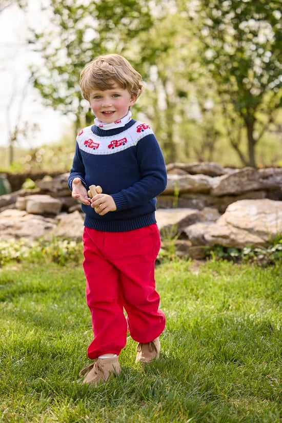Banded Pants - Red Corduroy