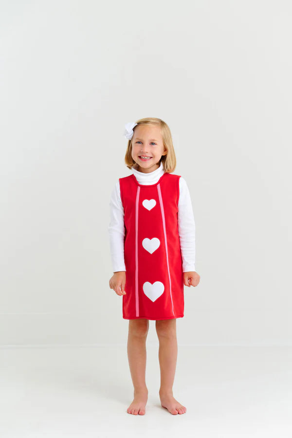 Annie Apron Dress Richmond Red with Worth Avenue White