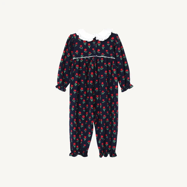 Maude's Ruffle Romper Prescott Farms Flowers with Worth Avenue White