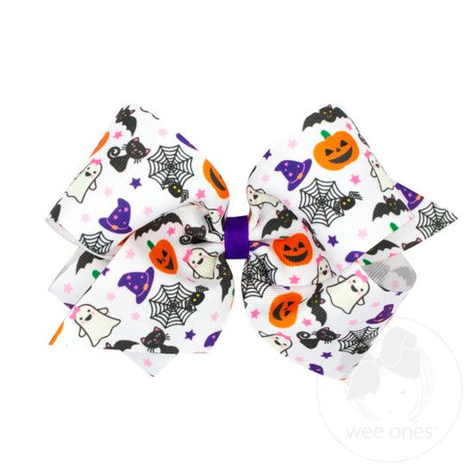 Halloween-themed Printed Grosgrain Hair Bow