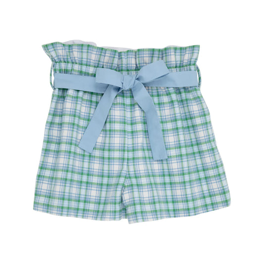 Maddie BeaBag Shorts-Woven Yarn, Eastpoint Plaid/Barrington Blue