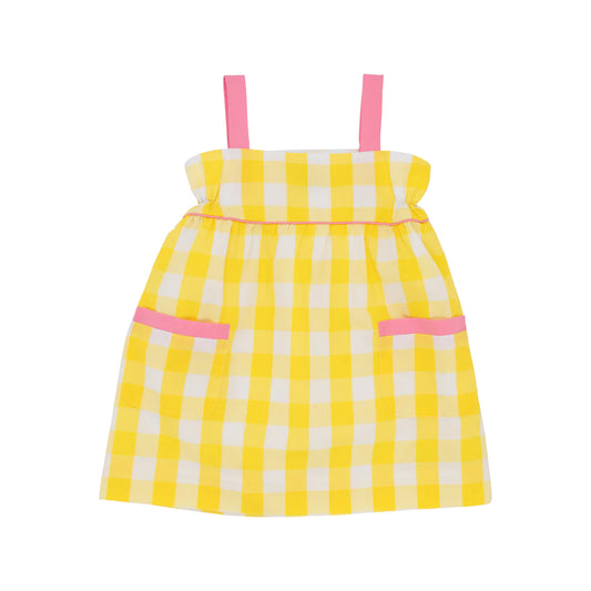 Millie Day Dress-Woven Yarn, Seaside Sunny Yellow/Chattanooga Check/Hamptons Hot Pink