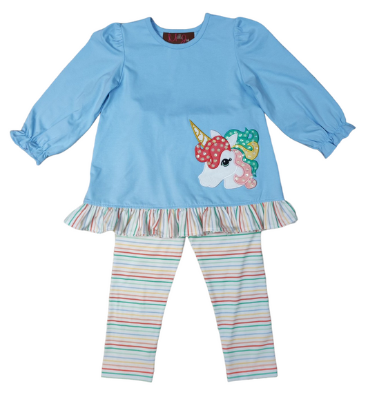 Unicorn Applique Legging Set