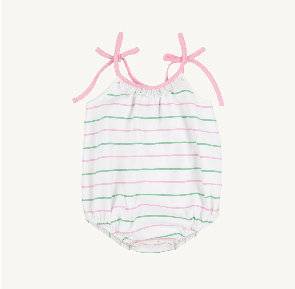 Junie B Bubble Pima Tradd Street Stripe with Pier Party Pink