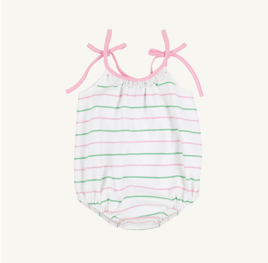 Junie B Bubble Pima Tradd Street Stripe with Pier Party Pink
