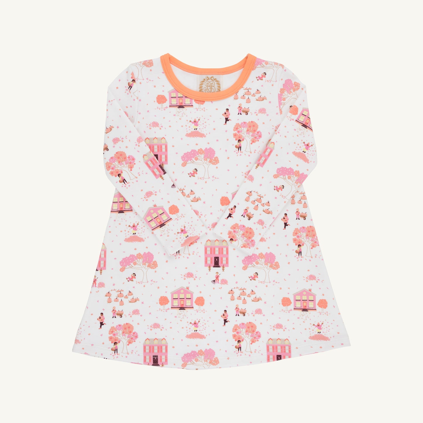 Long Sleeve Polly Play Dress - Heavy Weight Fall on Fincastle Rd Seashore Sherbet