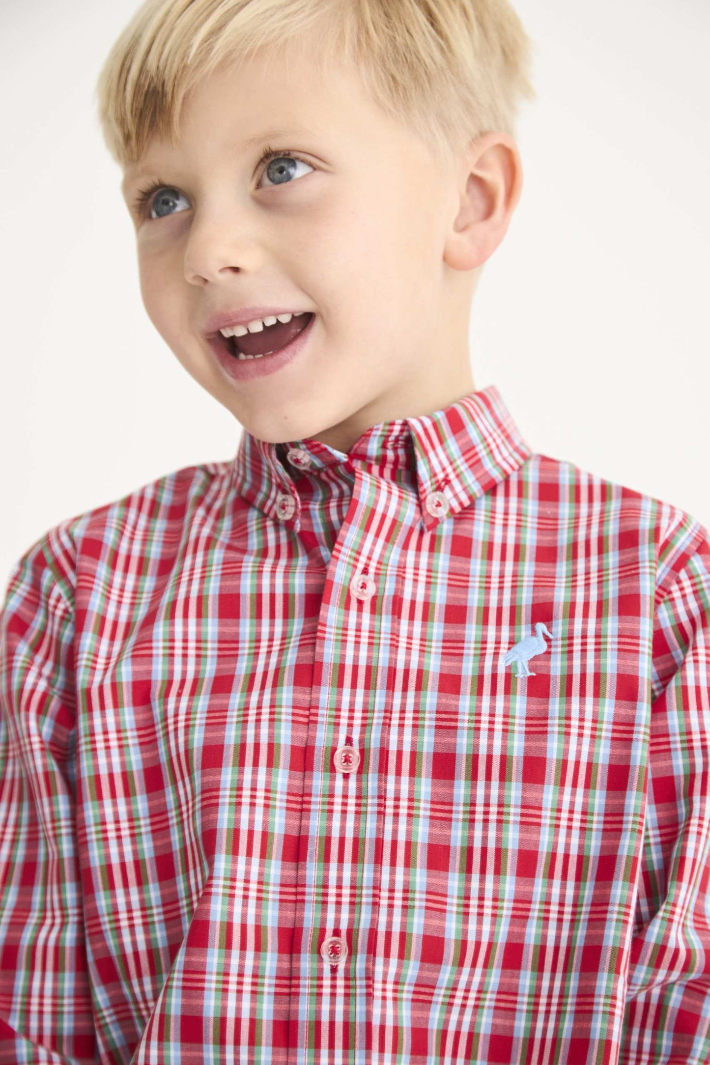 Deans List Dress Shirt Woodspoint Plaid Barrington Blue