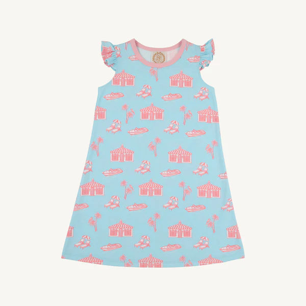 Angel Sleeve Polly Play Dress Parrot Cay Canopy with Sandpearl Pink