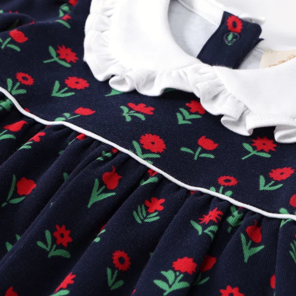 Maude's Ruffle Romper Prescott Farms Flowers with Worth Avenue White