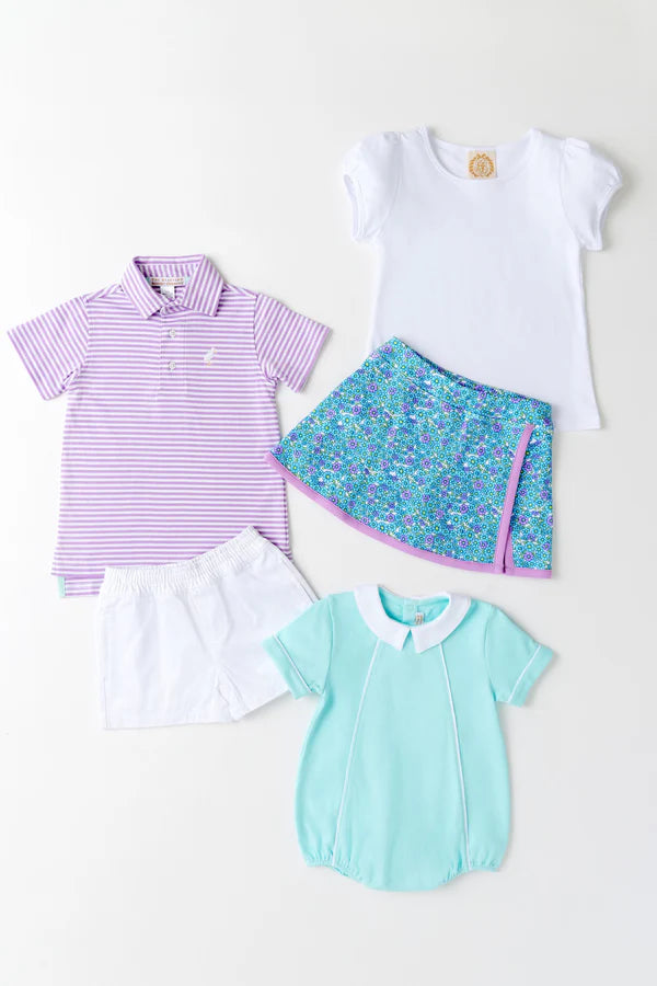 Prim & Propper Polo Valley High Violet Stripe with Multicolor Stork