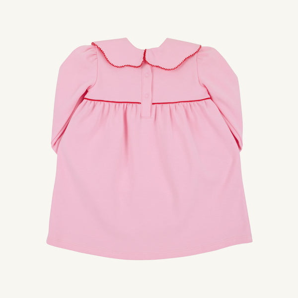 Long Sleeve Maude's Day Dress Pier Party Pink with Richmond Red