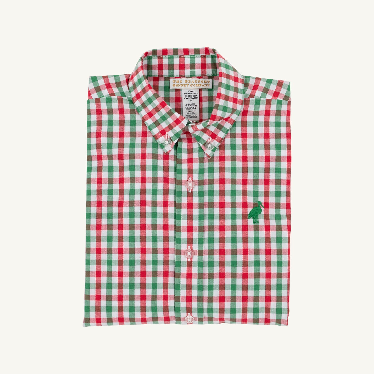 Deans List Dress Shirt Richmond Red and Kiawah Kelly Green Gingham Kiawah Kelly Green