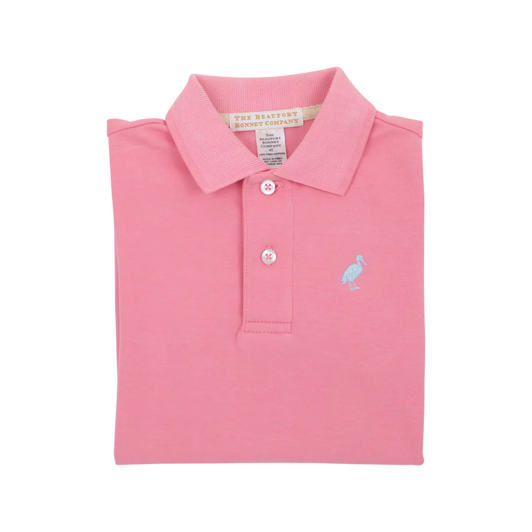 Prim & Proper Polo & Onesie Hamptons Hot Pink With Buckhead Blue Stork