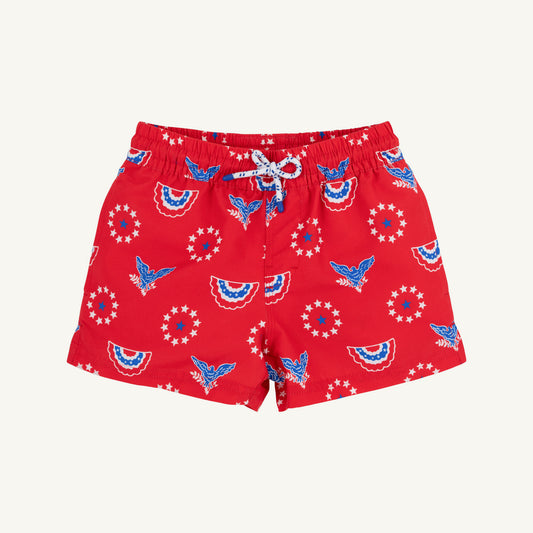 Tortola Swim Trunks Star Spangled Swag/Worth Ave White